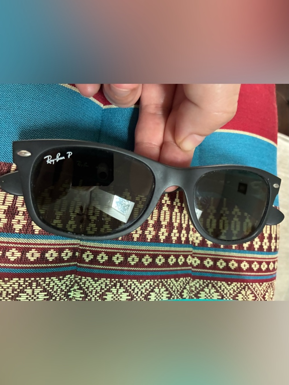 Kids Ray-Ban P Wayfarer Black Juniors Polarized Sunglasses from Italy